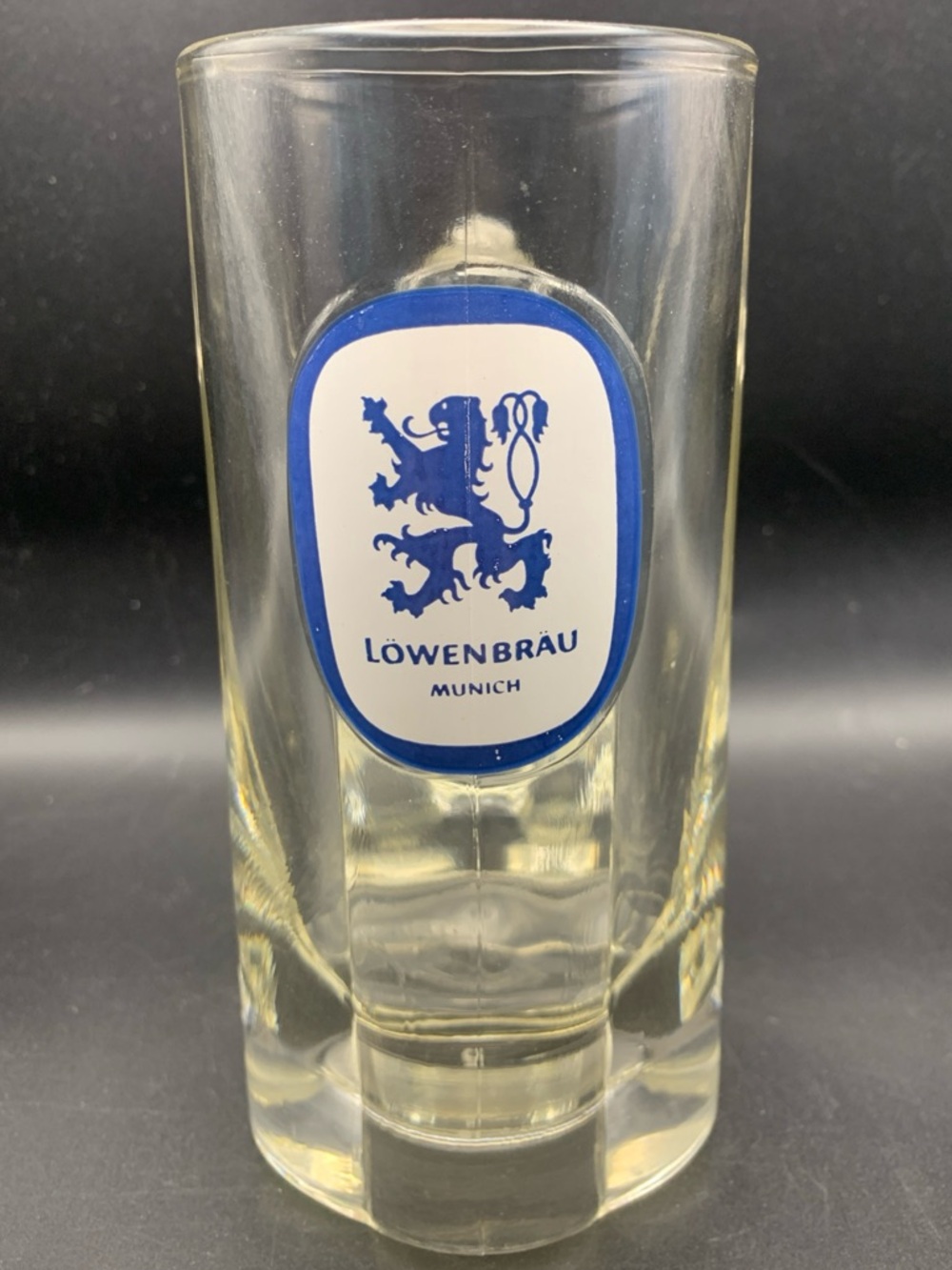 Vintage Lowenbrau Munich Germany Beer Mug Octagon Handle Heavy Base